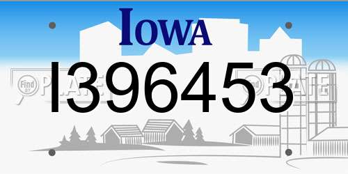 I396453 Iowa License Plate