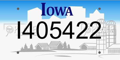 I405422 Iowa License Plate