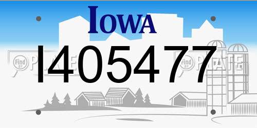 I405477 Iowa License Plate