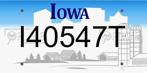 I40547T Iowa License Plate