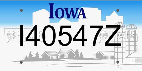 I40547Z Iowa License Plate