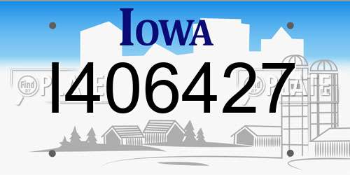 I406427 Iowa License Plate