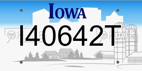 I40642T Iowa License Plate