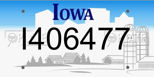 I406477 Iowa License Plate
