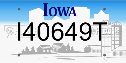 I40649T Iowa License Plate