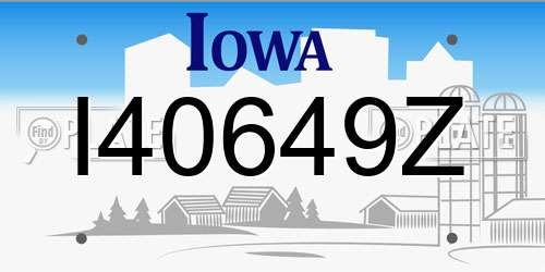 I40649Z Iowa License Plate