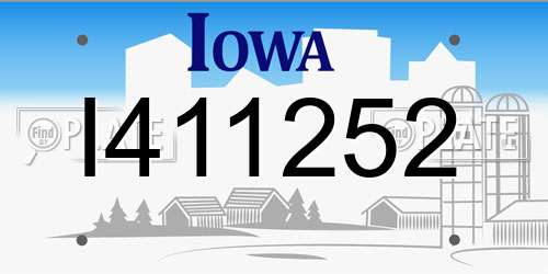 I411252 Iowa License Plate