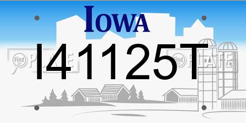I41125T Iowa License Plate