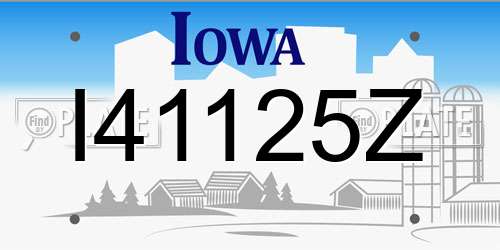 I41125Z Iowa License Plate