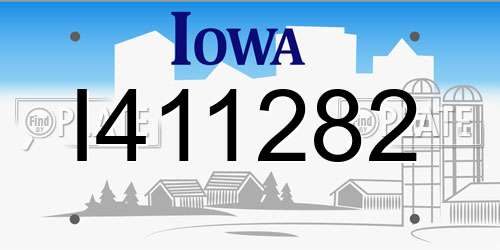 I411282 Iowa License Plate
