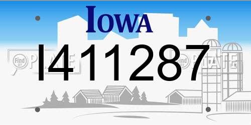 I411287 Iowa License Plate