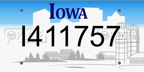 I411757 Iowa License Plate