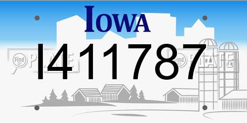 I411787 Iowa License Plate