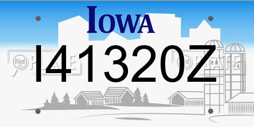 I41320Z Iowa License Plate