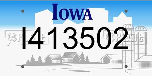 I413502 Iowa License Plate