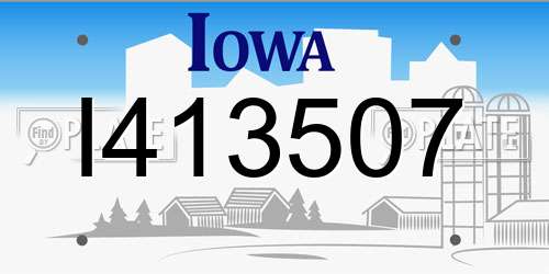 I413507 Iowa License Plate