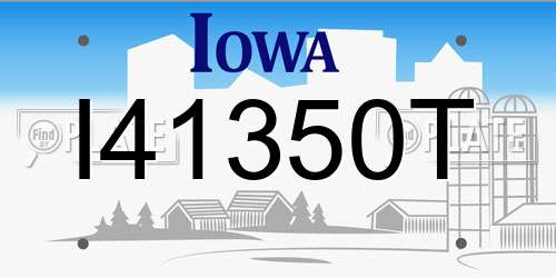 I41350T Iowa License Plate