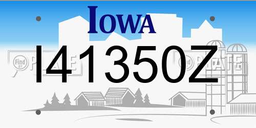 I41350Z Iowa License Plate