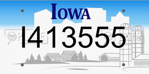 I413555 Iowa License Plate