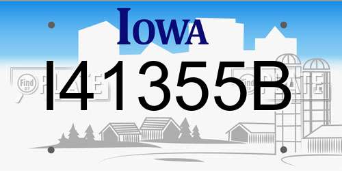 I41355B Iowa License Plate
