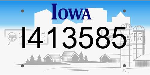 I413585 Iowa License Plate