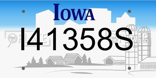 I41358S Iowa License Plate