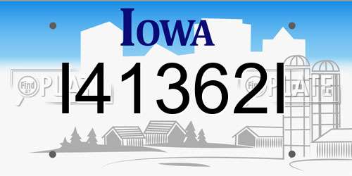 I41362I Iowa License Plate