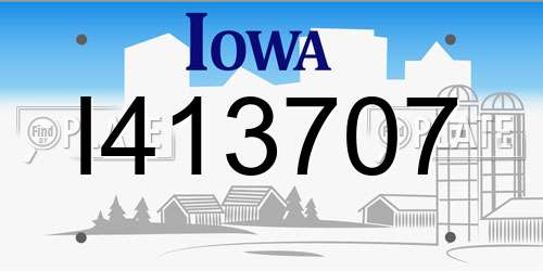 I413707 Iowa License Plate