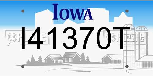 I41370T Iowa License Plate