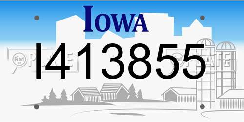 I413855 Iowa License Plate