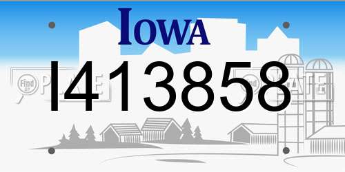 I413858 Iowa License Plate