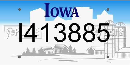 I413885 Iowa License Plate