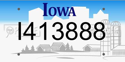 I413888 Iowa License Plate