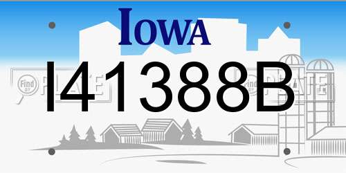 I41388B Iowa License Plate