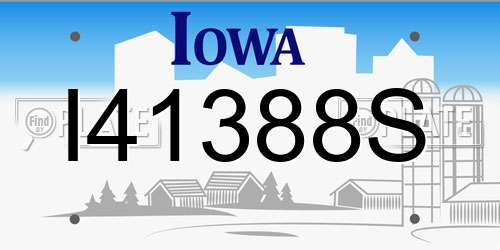 I41388S Iowa License Plate