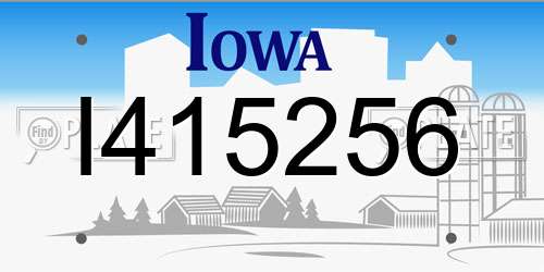 I415256 Iowa License Plate