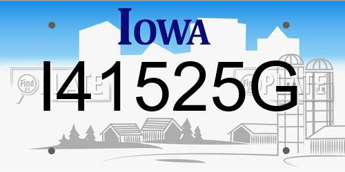 I41525G Iowa License Plate