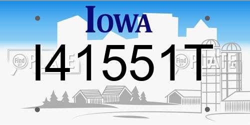 I41551T Iowa License Plate