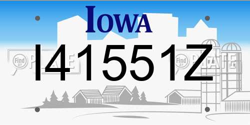 I41551Z Iowa License Plate