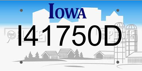I41750D Iowa License Plate