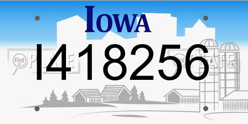 I418256 Iowa License Plate