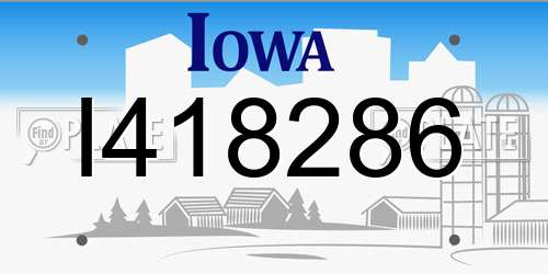 I418286 Iowa License Plate