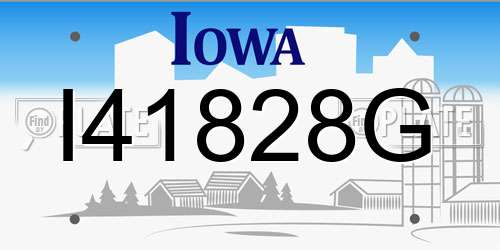 I41828G Iowa License Plate