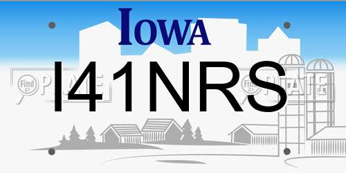 I41NRS Iowa License Plate