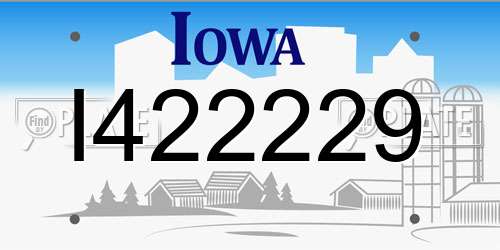 I422229 Iowa License Plate