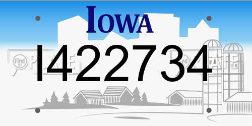 I422734 Iowa License Plate
