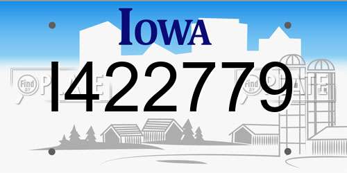 I422779 Iowa License Plate