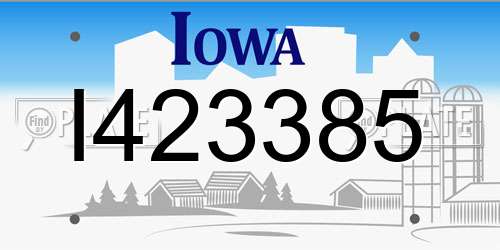 I423385 Iowa License Plate