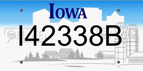 I42338B Iowa License Plate