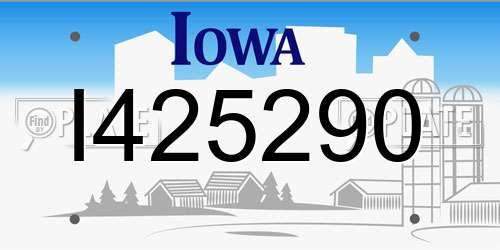 I425290 Iowa License Plate